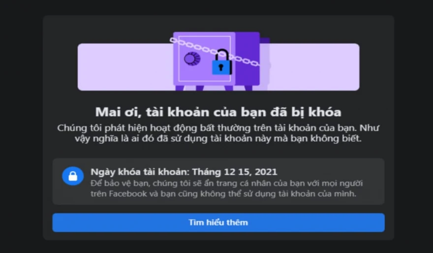 Hướng dẫn mở khóa tài khoản Facebook khi bị vô hiệu hóa